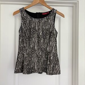 Elle Lace Floral Peplum Top Size S